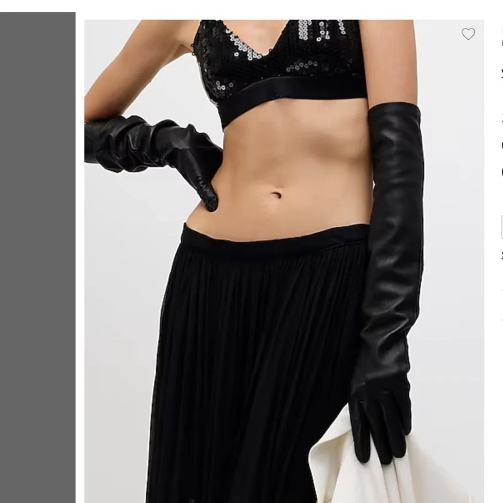 PRICE FIRM JCREW LEATHER OPERA GLOVES SZ large NWT